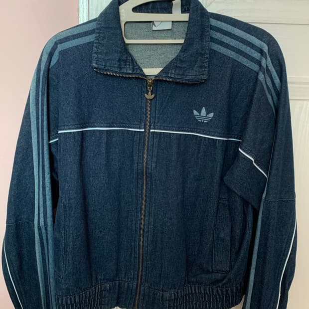 아디다스 데님 자켓 트랙탑