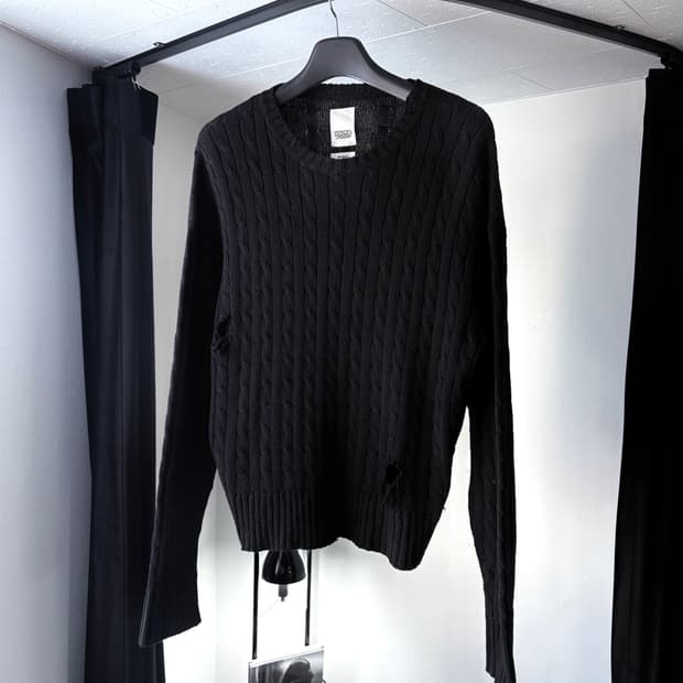 [M] 예스터데이 투모로우 케이블 디스트레스 니트