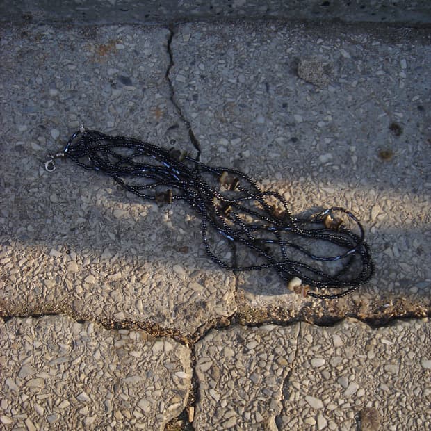 Midnight Navy Five-Strand Beaded Necklac