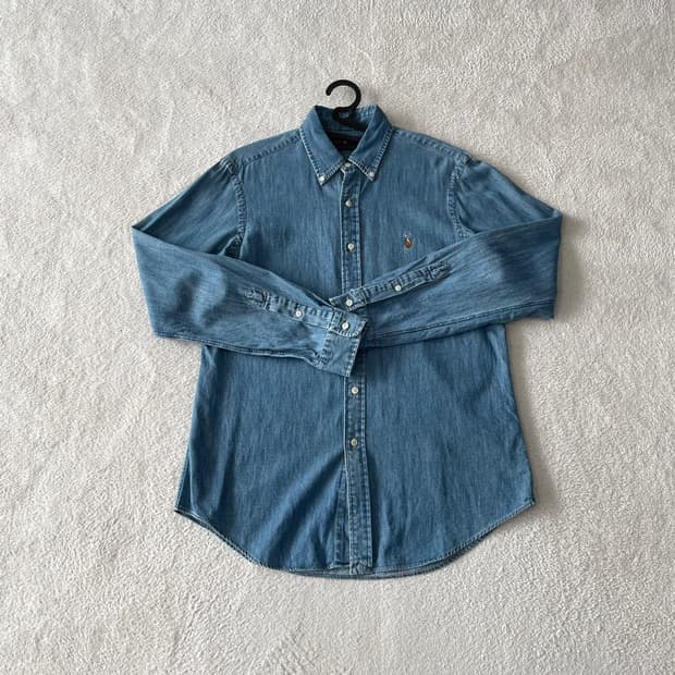 M 폴로 샴브레이 중청 데님셔츠