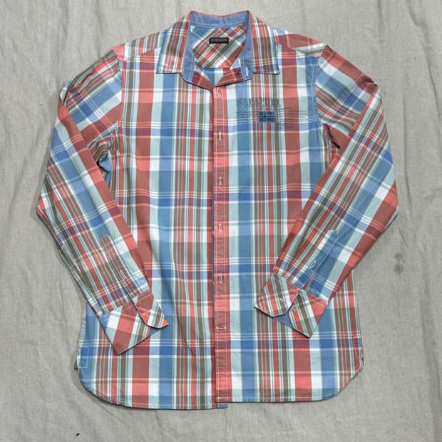 나파피리 피치 체크셔츠 M