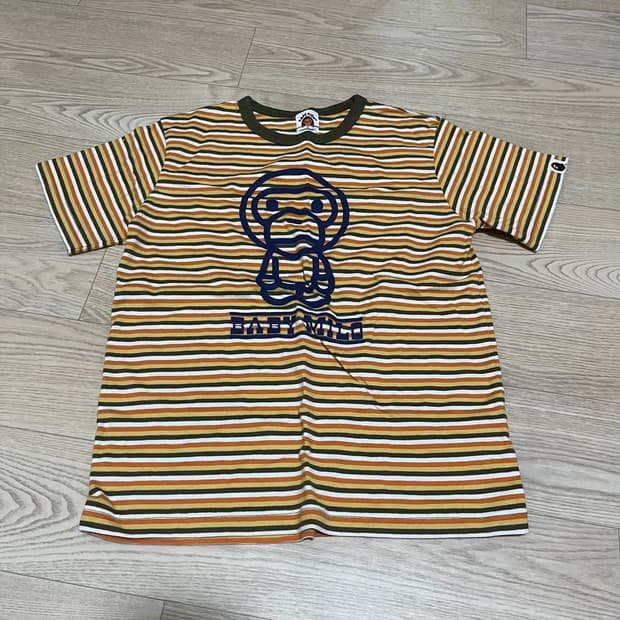 베이프 키즈 스트라이프티셔츠