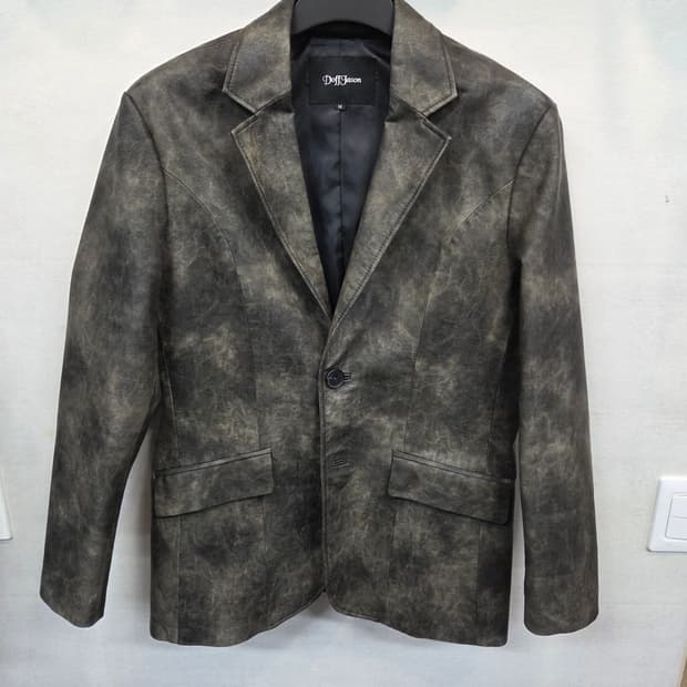 도프제이슨 빈티지워싱 스트럭처드 레더 블레이저 자켓 m