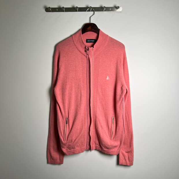 BEANPOLE 빈폴 핑크 골지 니트 집업 105