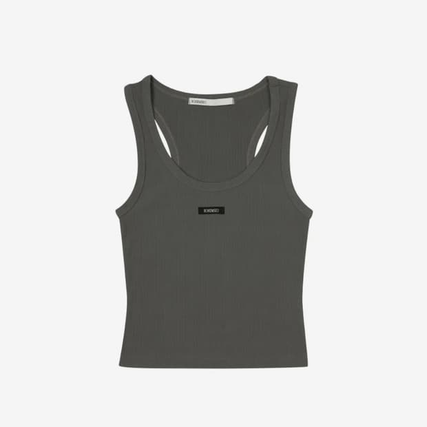 BASIC SLEEVELESS CROP TOP, KHAKI