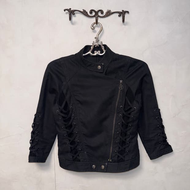 Armani Exchange black corset laceup jk