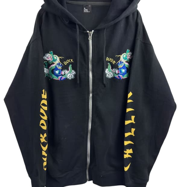 JPN 자수 블랙 후드집업1554