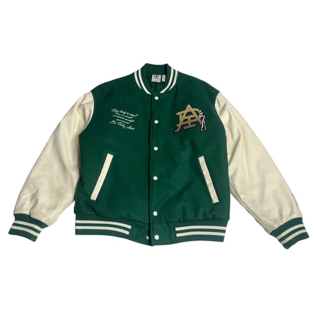 아디다스 그린 바시티 자켓 XL