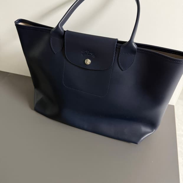 롱샴 르 플리아쥬 시티 토트백 L 네이비