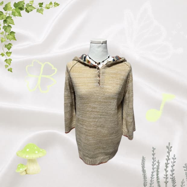 브라운 모리걸 니트후드 #레이어드 #모리걸 #레이어드후드티