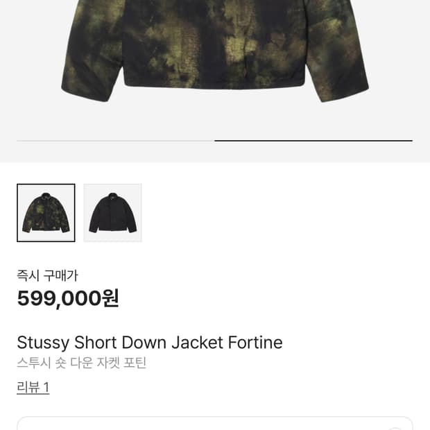 스투시 숏 다운 자켓 Fortine L