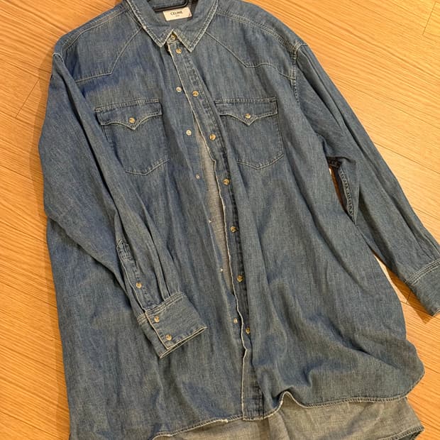 셀린느 롱 데님 셔츠 M 새상품