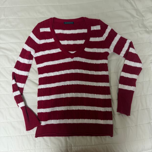 브랜디멜빌 스트라이프 레드 니트