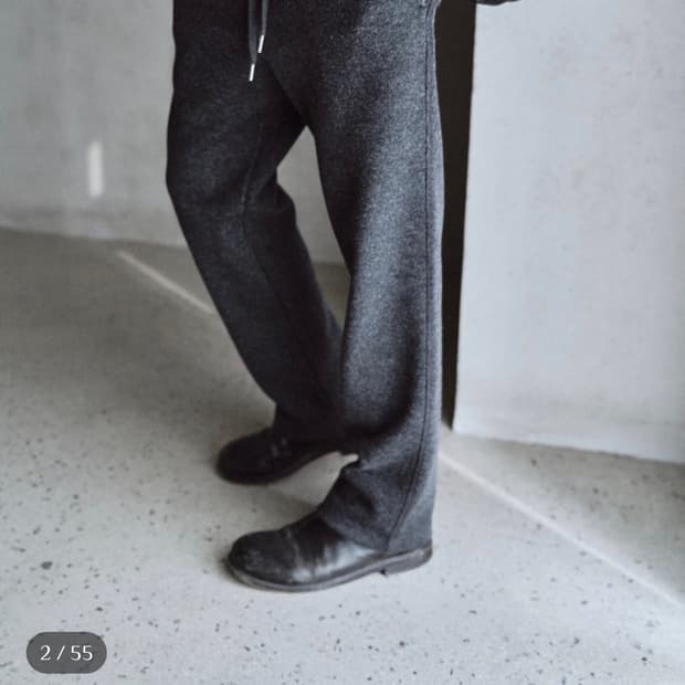 모노 프리베 텍스처 스트링 팬츠 