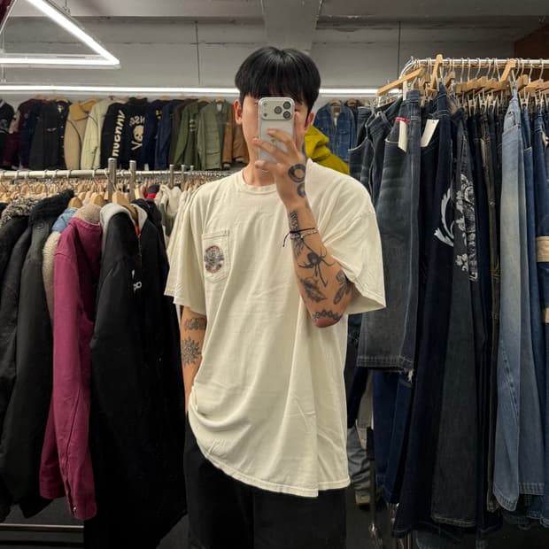 2xl) 할리데이비슨 빈티지 포켓 반팔 티셔츠