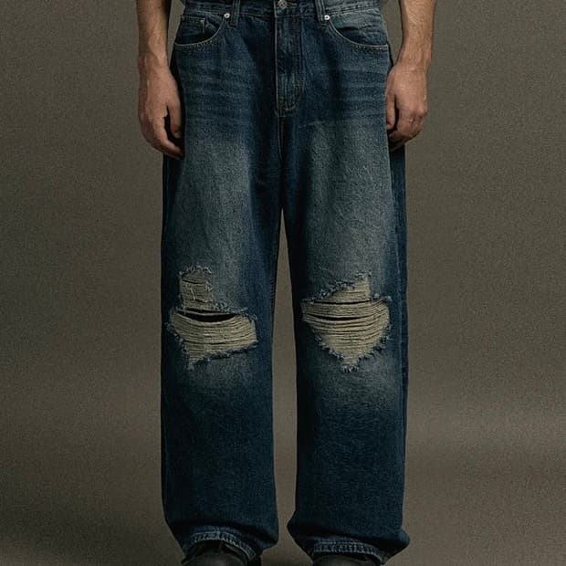 [s]어널러코드 디스트레스 데님팬츠(중청)