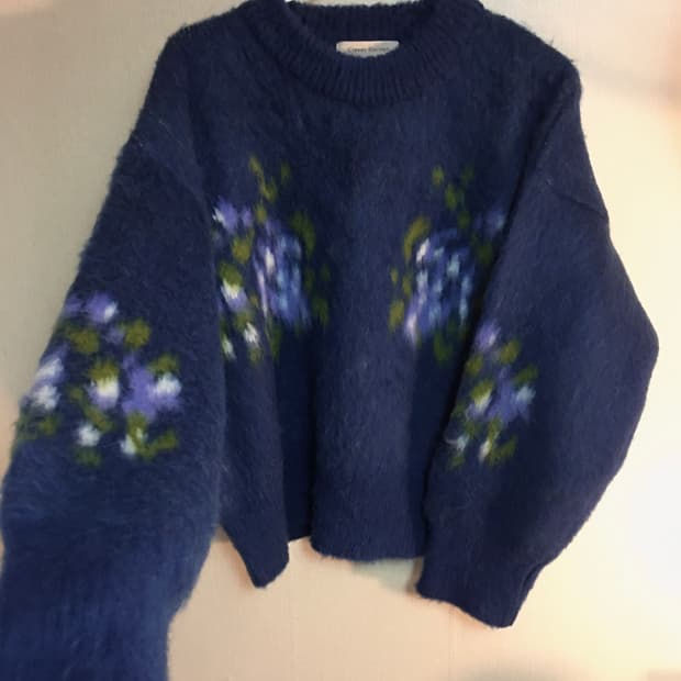 (새상품) 남녀공용 모헤어 니트 블루