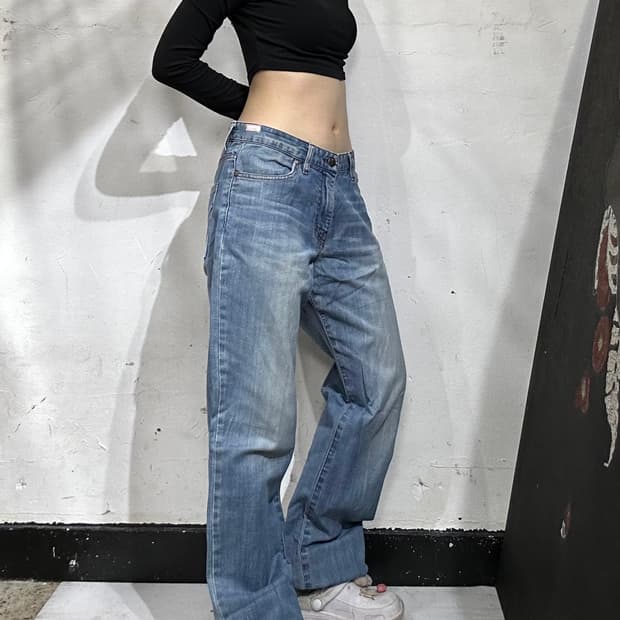 CK 캘빈 클라인 와이드 연청 데님 팬츠 청바지 