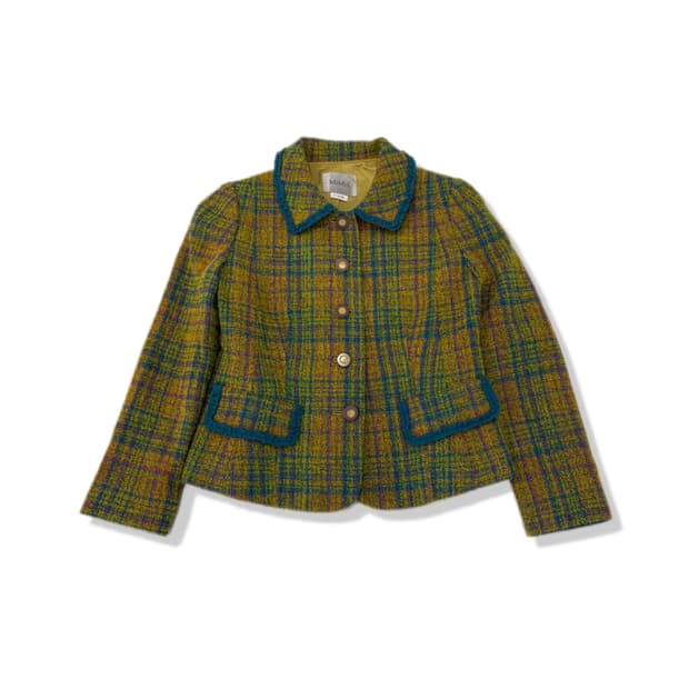 vintage wool checkered jacket