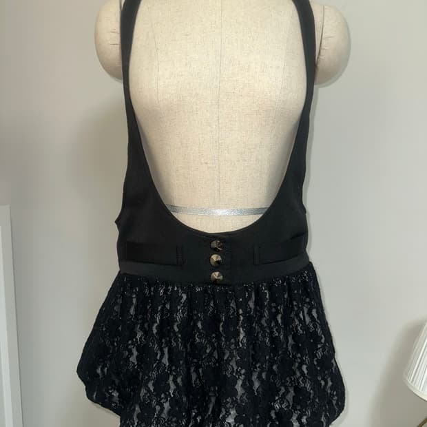 갸루 멜빵 서스펜더 원피스 