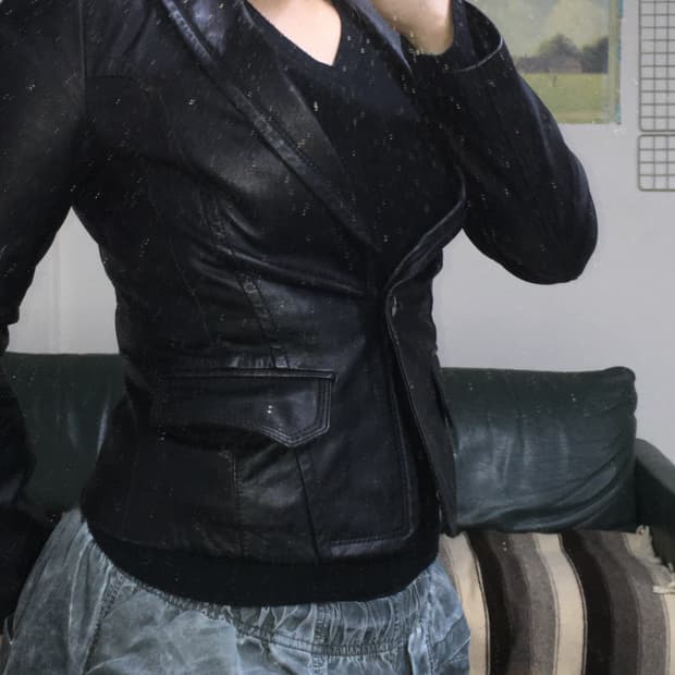 투티/0133 GGPX 양가죽 레더 호피 블랙 가죽자켓 y2k