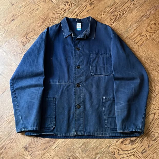 [L]90's Pionier사 빈티지 페이딩 HBT 프렌치 워크 자켓