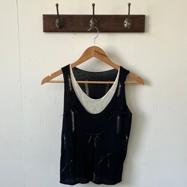 vtg 블랙 리본 베스트