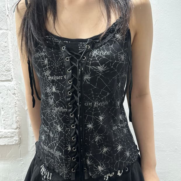 h.naoto blood punk eyelet sleeveless