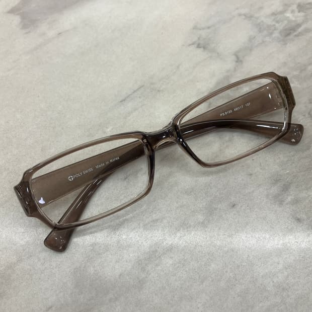폴리 스위스 Poly swiss 브라운 클리어 스퀘어 뿔테 안경