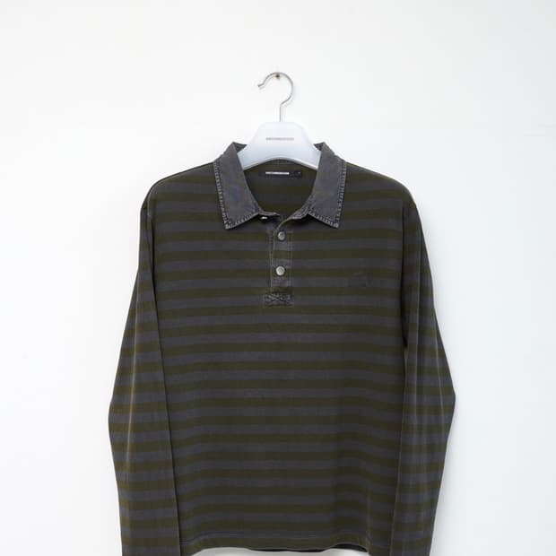해칭룸 VTG Stripe Polo Tee Dyed Yellow 3(M)