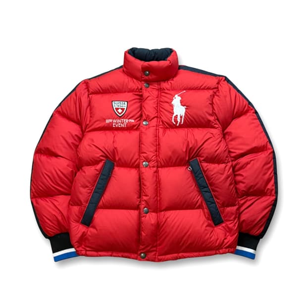 폴로 랄프로렌 빅포니 스위스 레드 투웨이 덕다운 패딩