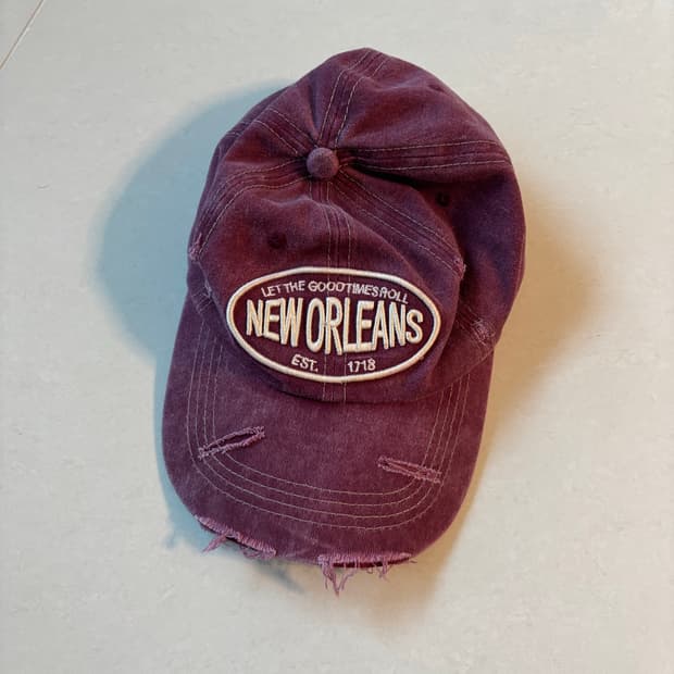 뉴올리언스 볼캡 빈티지 스타일 모자 버건디 볼캡