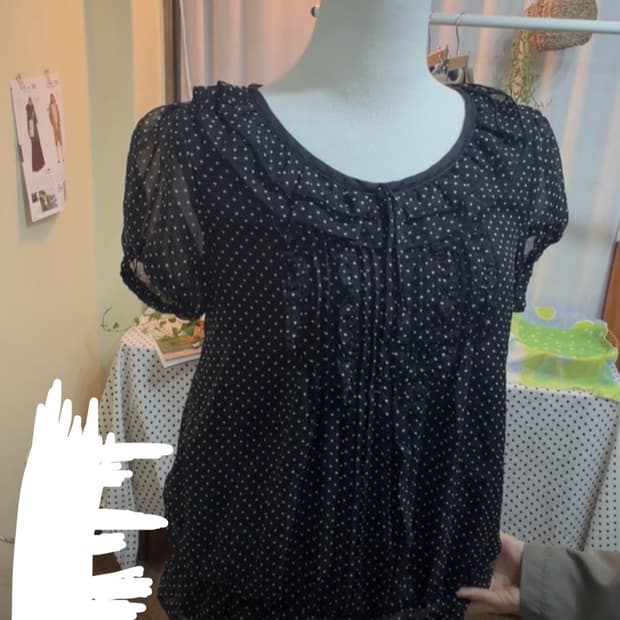 마루빈티지 도트 블라우스 카메빈티지모리노가토몽글빈티지카라하나빈티지스즈코