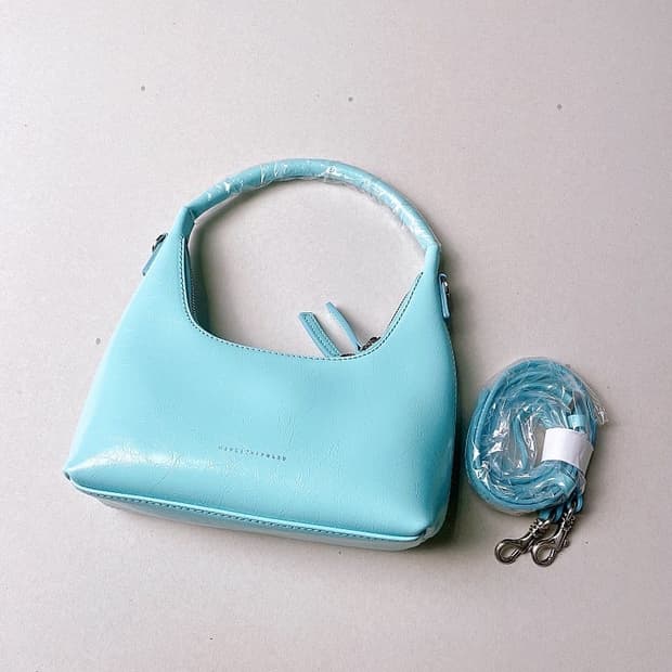 (정품/새상품) 마지셔우드 여성 아쿠아블루 크링클 호보백 