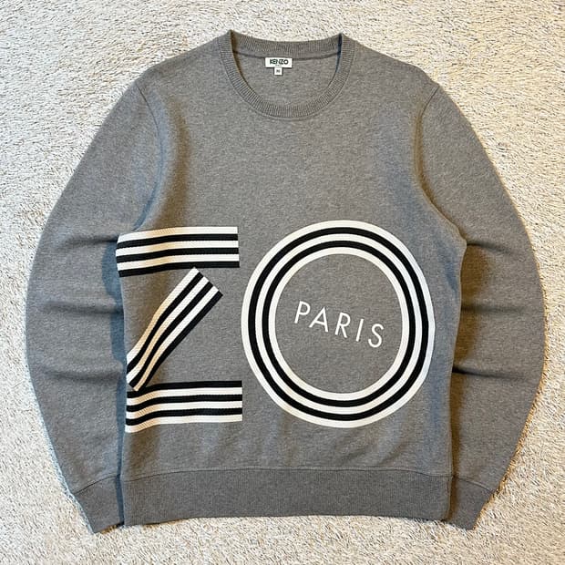 겐조 KENZO 파리 빅로고 맨투맨 그레이