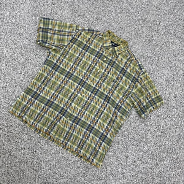 L 폴로 랄프로렌 체크 반팔 셔츠 남방 0420J