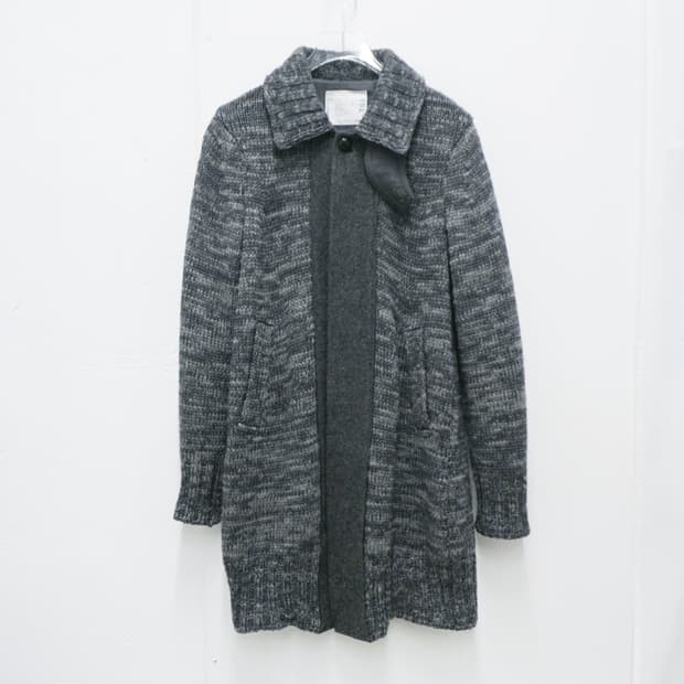 SACAI wool mix knit coat 