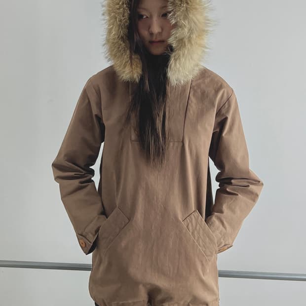 00's A.P.C 아페쎄 밀리터리 퍼 빅 후드 풀오버 자켓