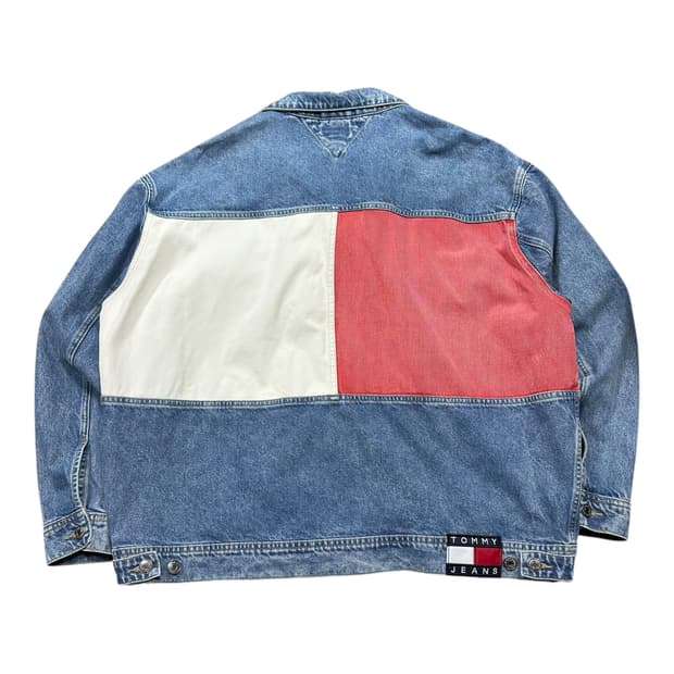 ✨ (바배) 타미 진스 오버핏 빅로고 트러커 데님 자켓 