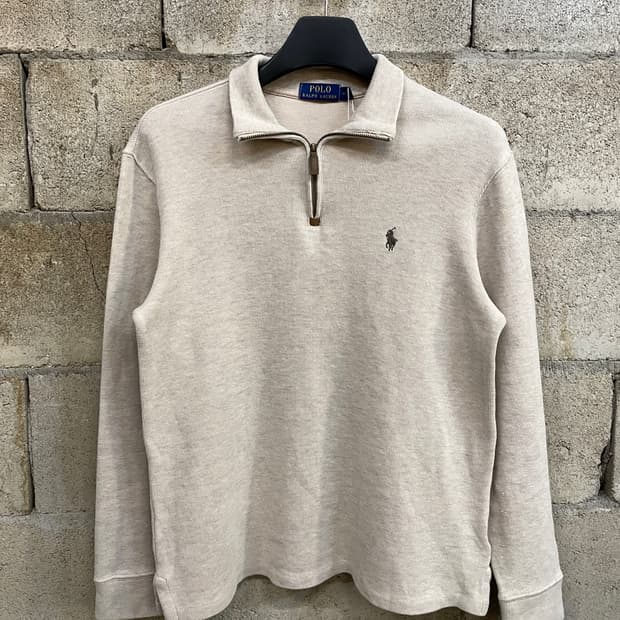 폴로 랄프로렌 아이보리 반집업 니트