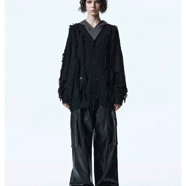 구합니다!! 트리밍버드 프린지 컷 케이블 니트 가디건