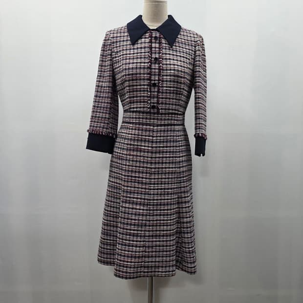 1177 잇미샤 [it michaa]트위드 가라 원피스 클래식 체크 하객