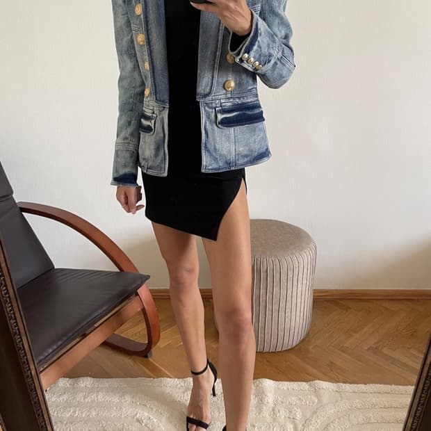 발망 데님 자켓