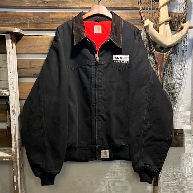 [2XL]칼하트 USA J14 산타페 블랙 캔버스 워크 자켓