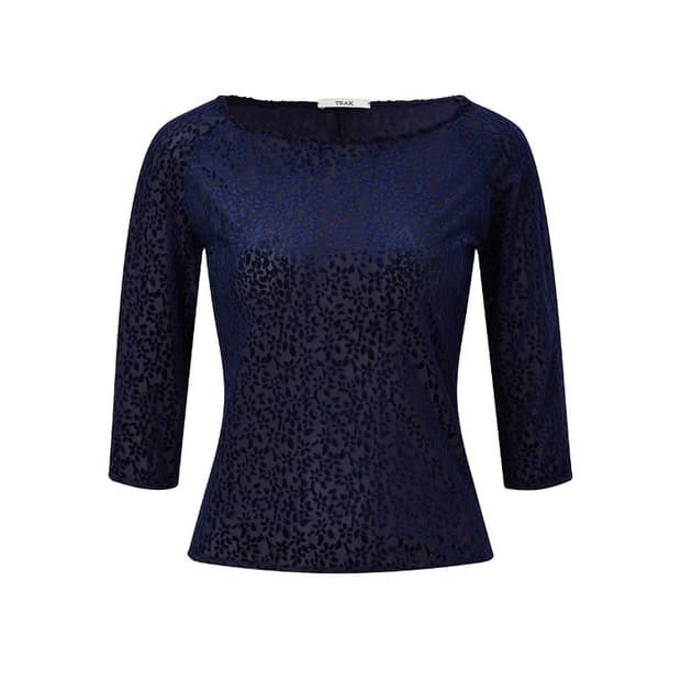 Teak 티크 탑 FLORAL VELVET RAGLAN TOP