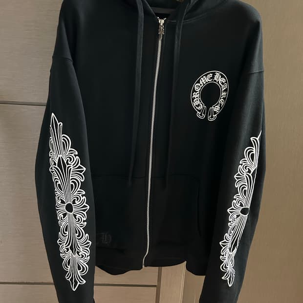 [L] 크롬하츠 홀스슈 플로랄 헤비웨이트 후드집업