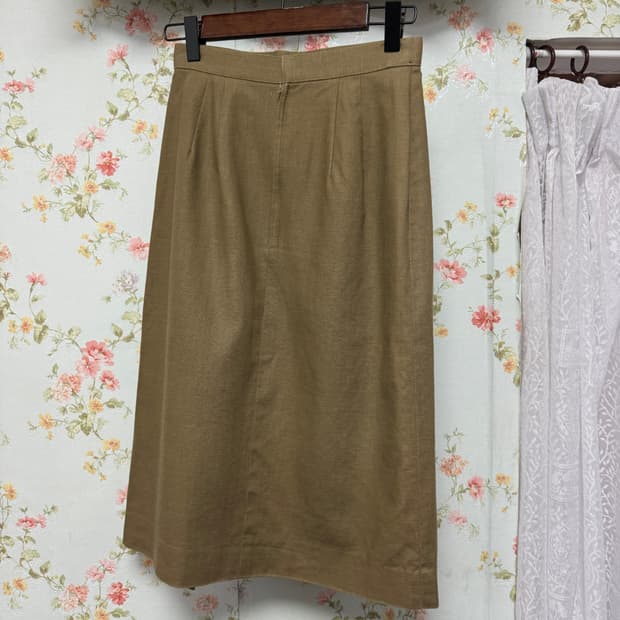 원지퍼 미디 스커트