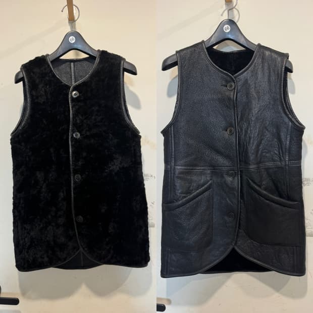 ymc 레더 양면 조끼