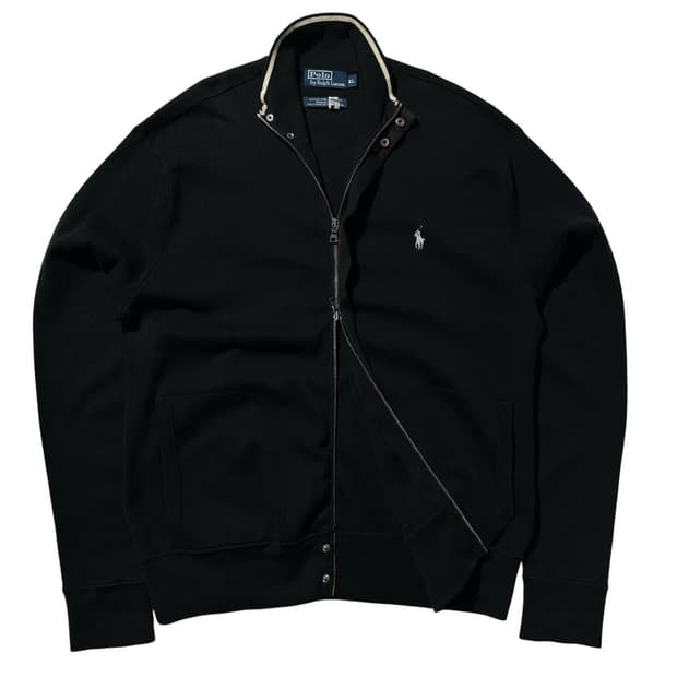 폴로 랄프로렌 투웨이 니트 집업 자켓 블랙