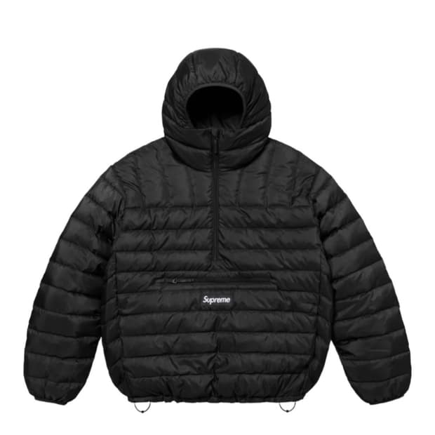 (L) 슈프림 마이크로 다운 하프 집 후드 풀오버